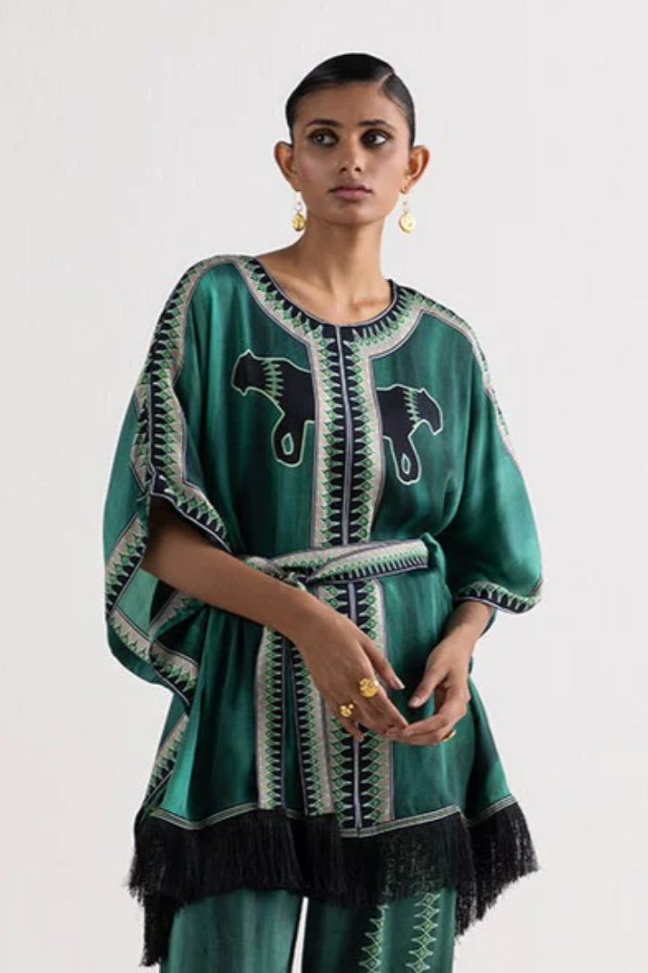 Luxury Taha Green Kaftans For Women