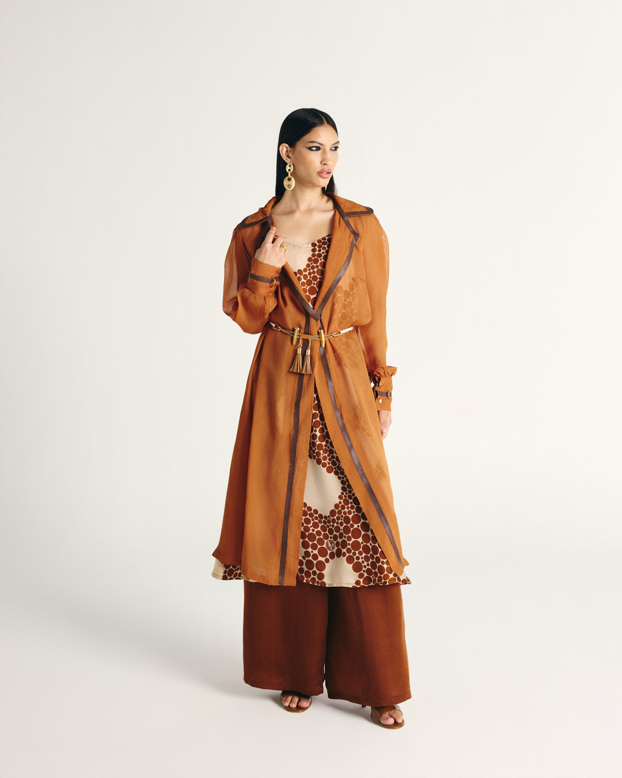 REEMA TRENCH COAT SET-3 PCS