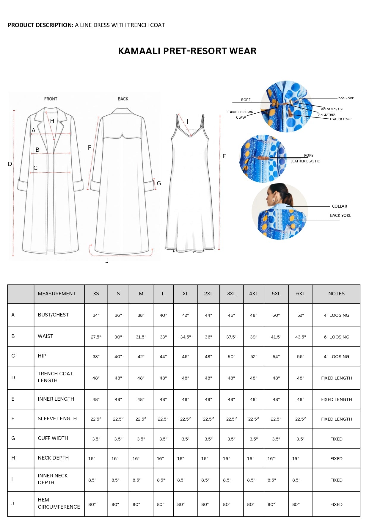 HALA TRENCH COAT SET-3 PCS