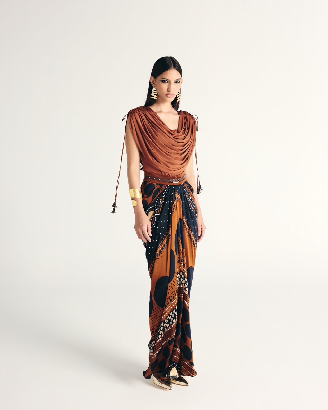 KAZMI DRAPE SKIRT SET