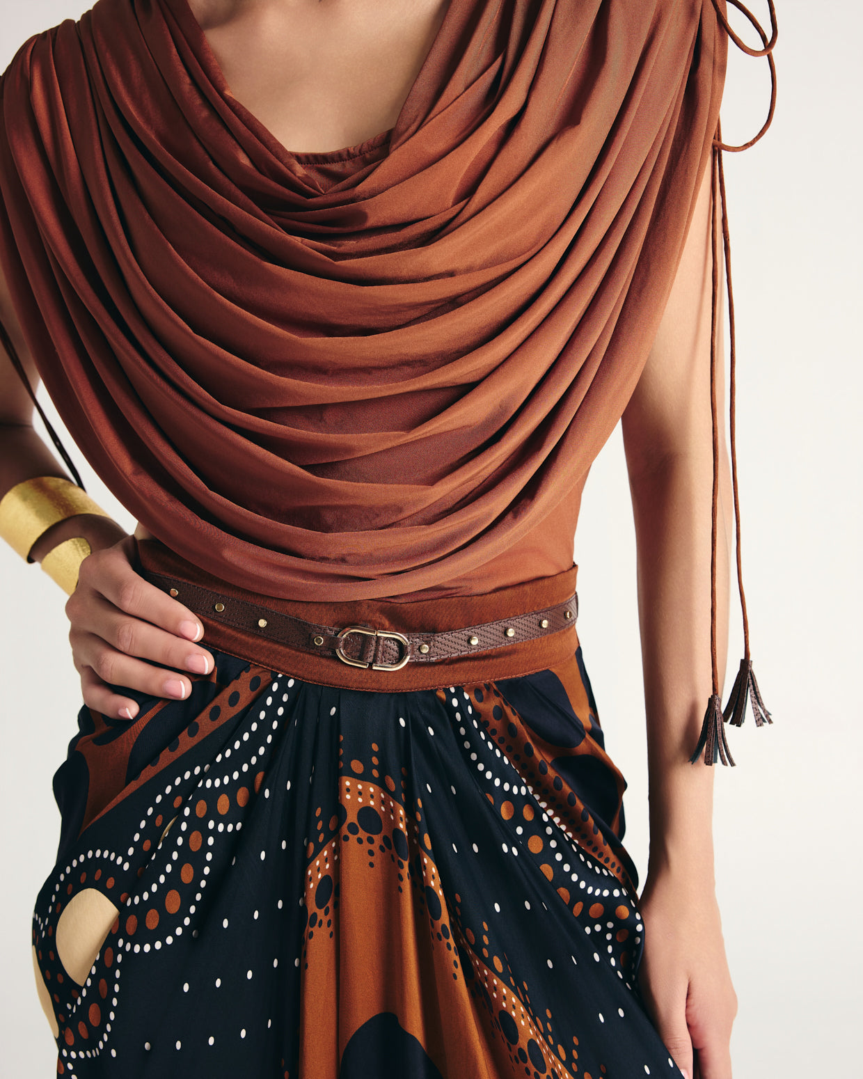 KAZMI DRAPE SKIRT SET