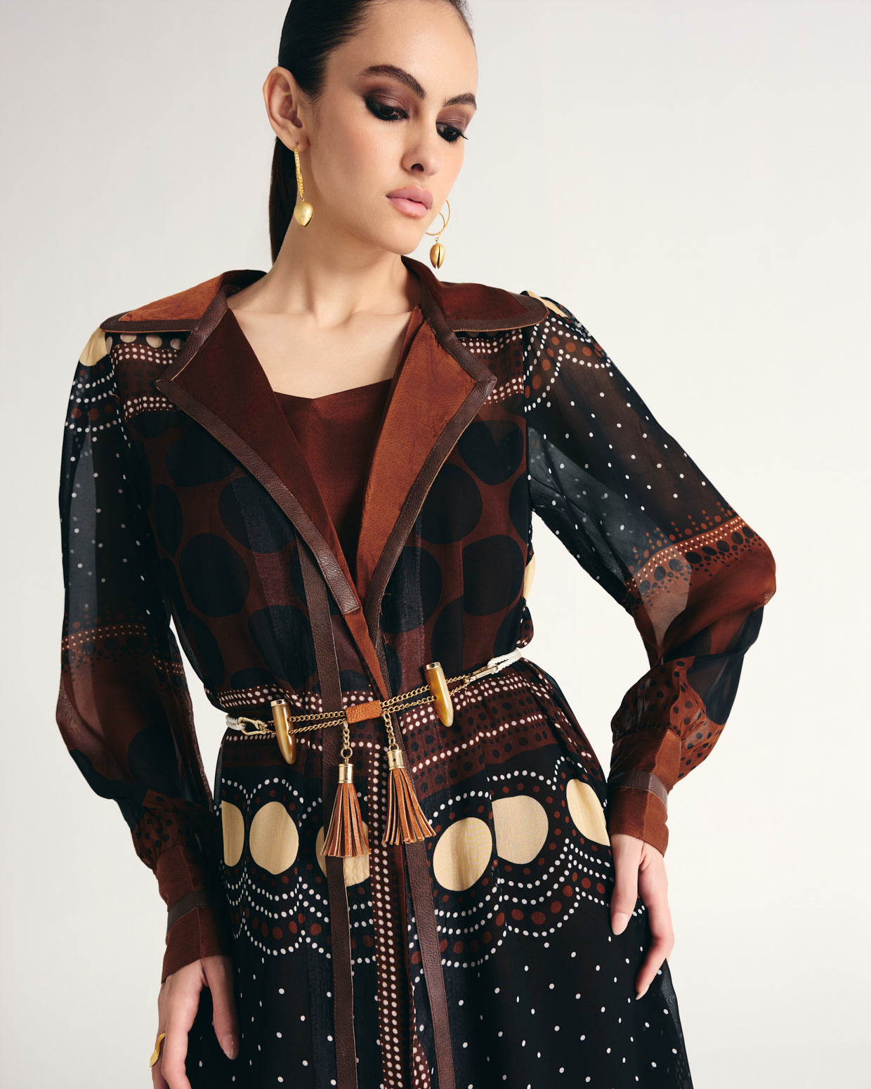 RUWAIDA TRENCH COAT SET-3 PCS