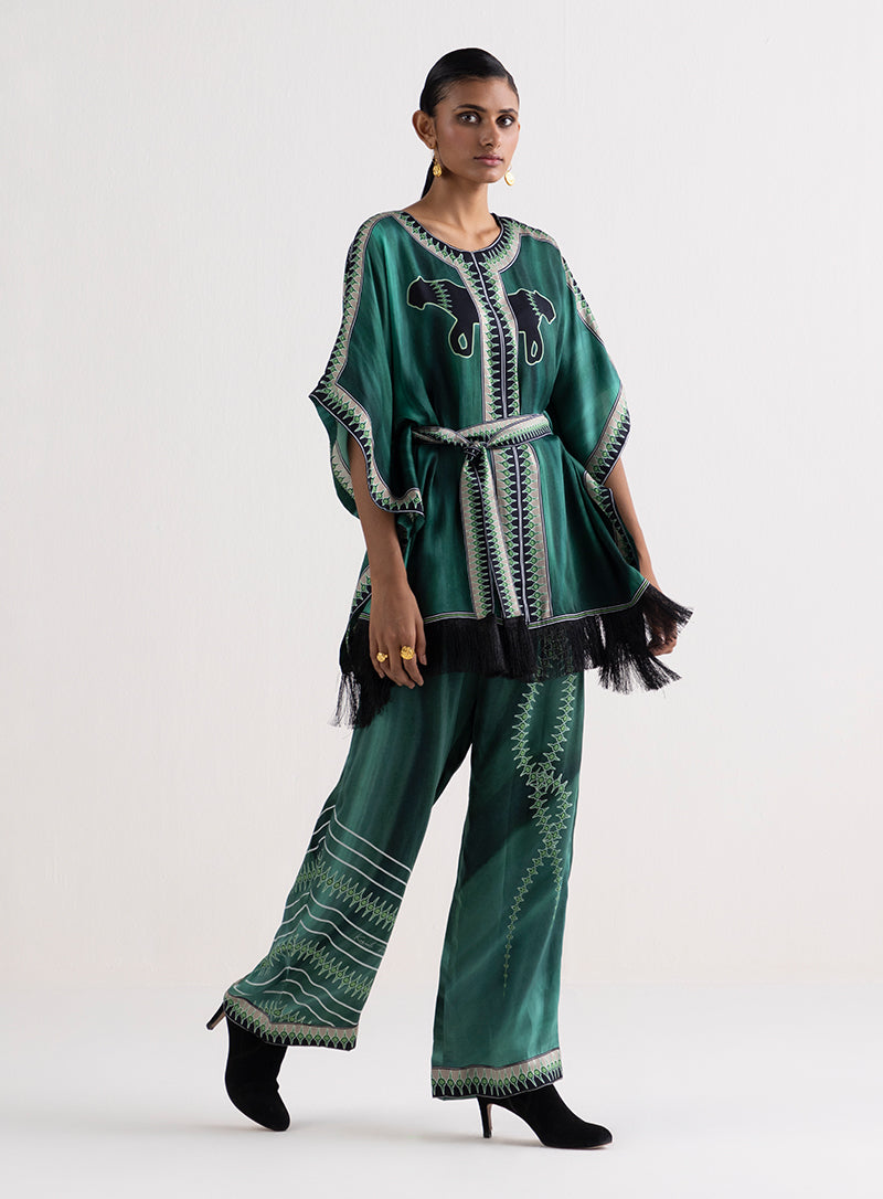 Luxury Taha Green Kaftans For Women
