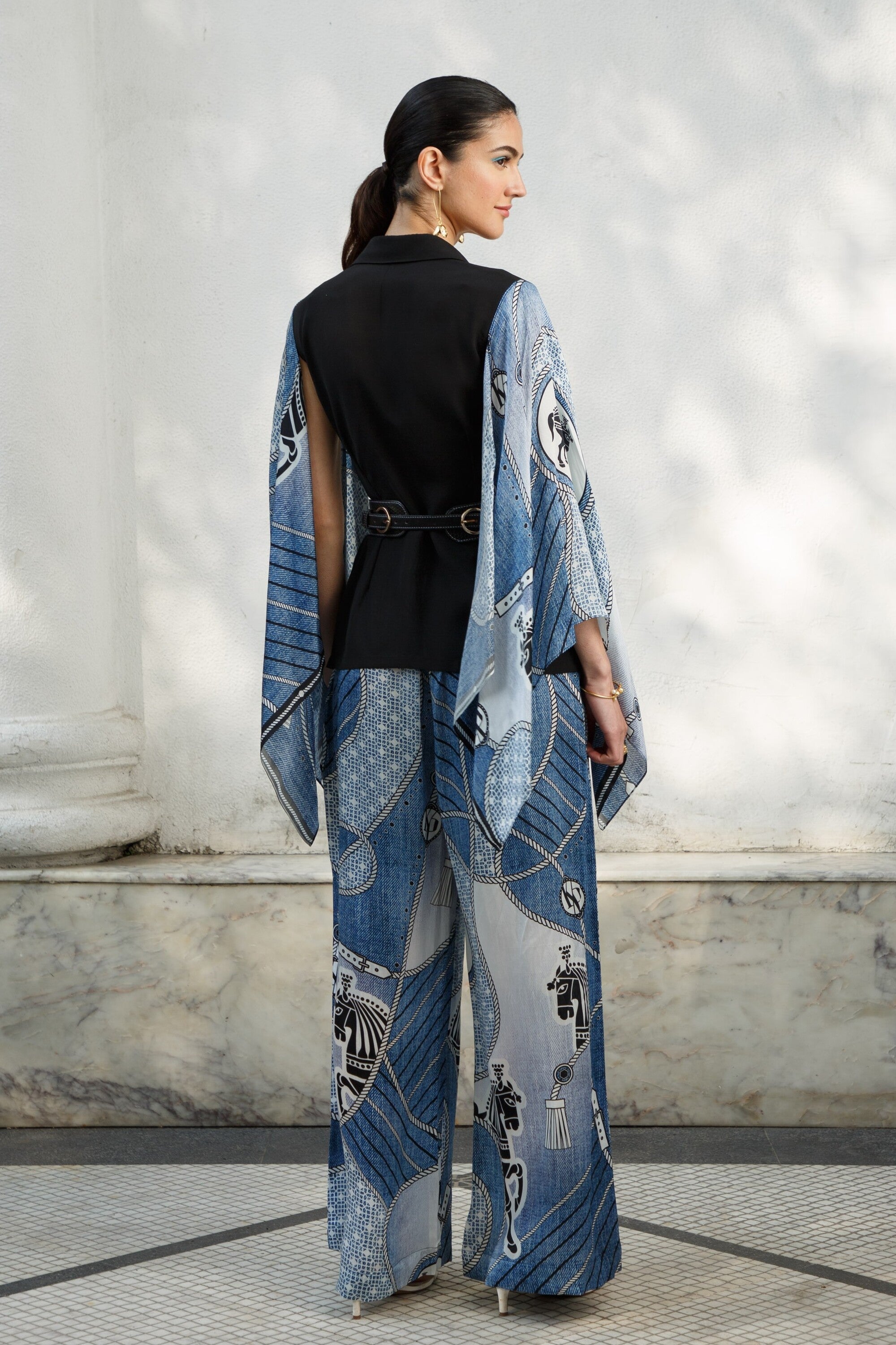 Premium Denim Blue Designer Tops For Women