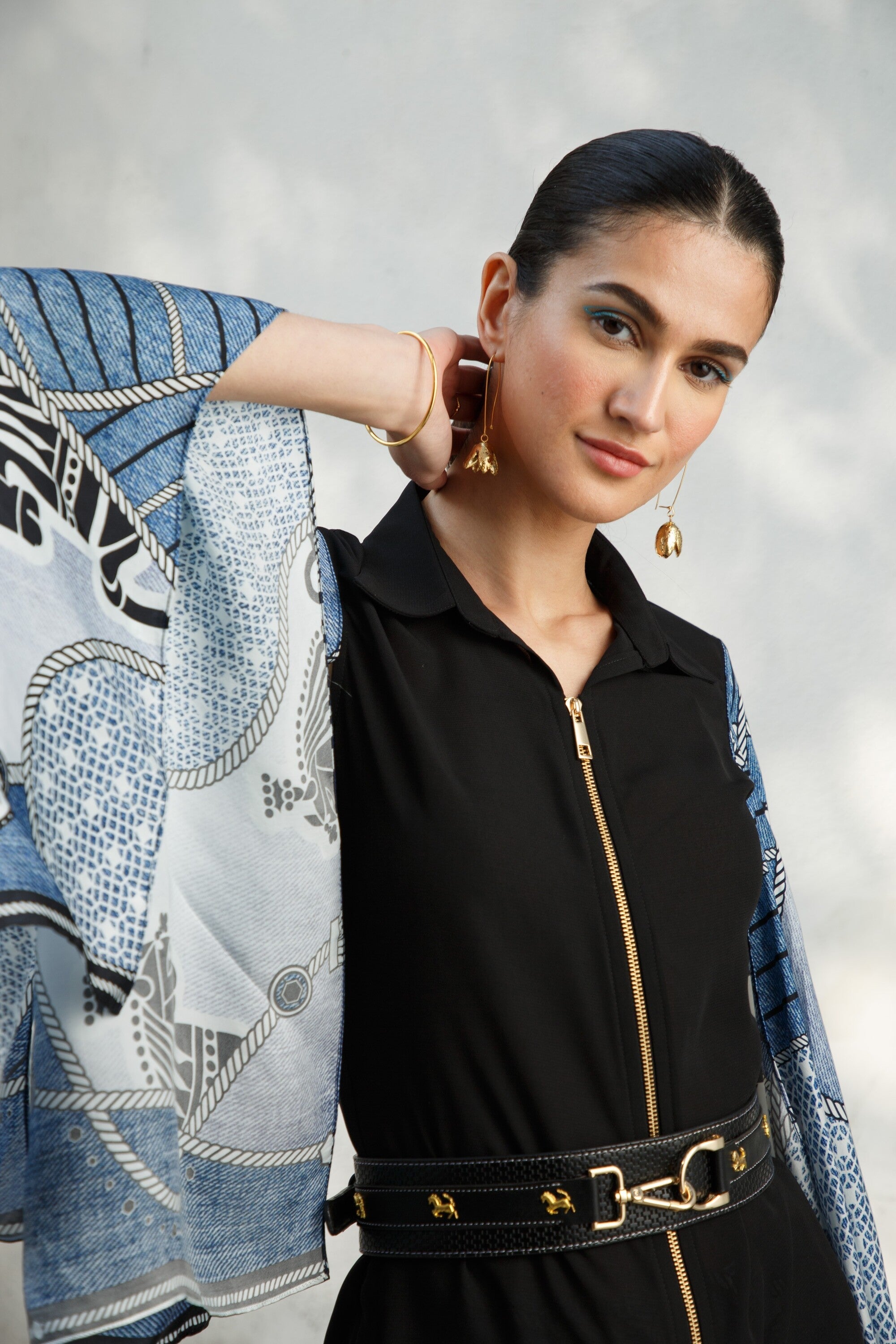 Premium Denim Blue Designer Tops For Women
