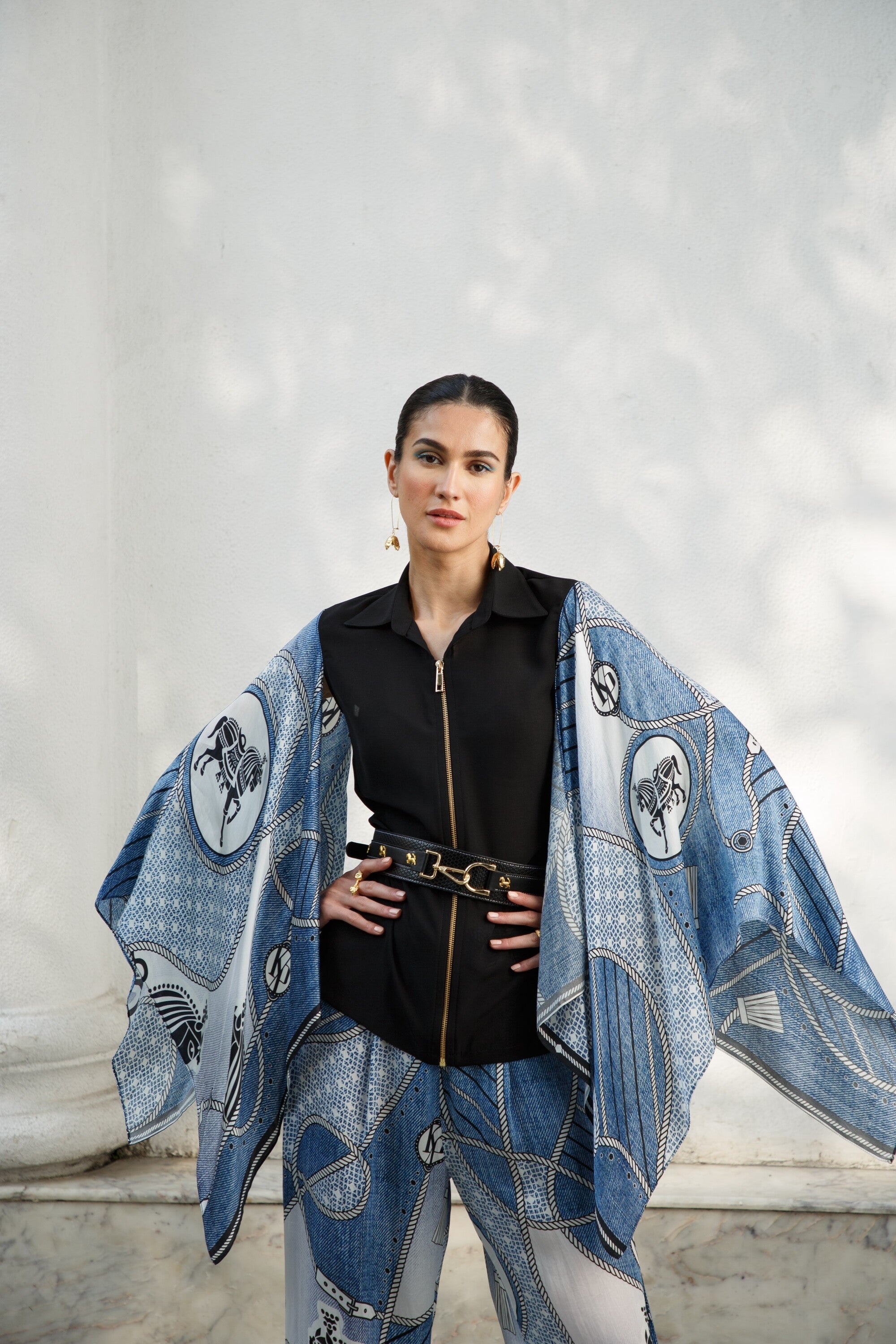 Premium Denim Blue Designer Tops For Women