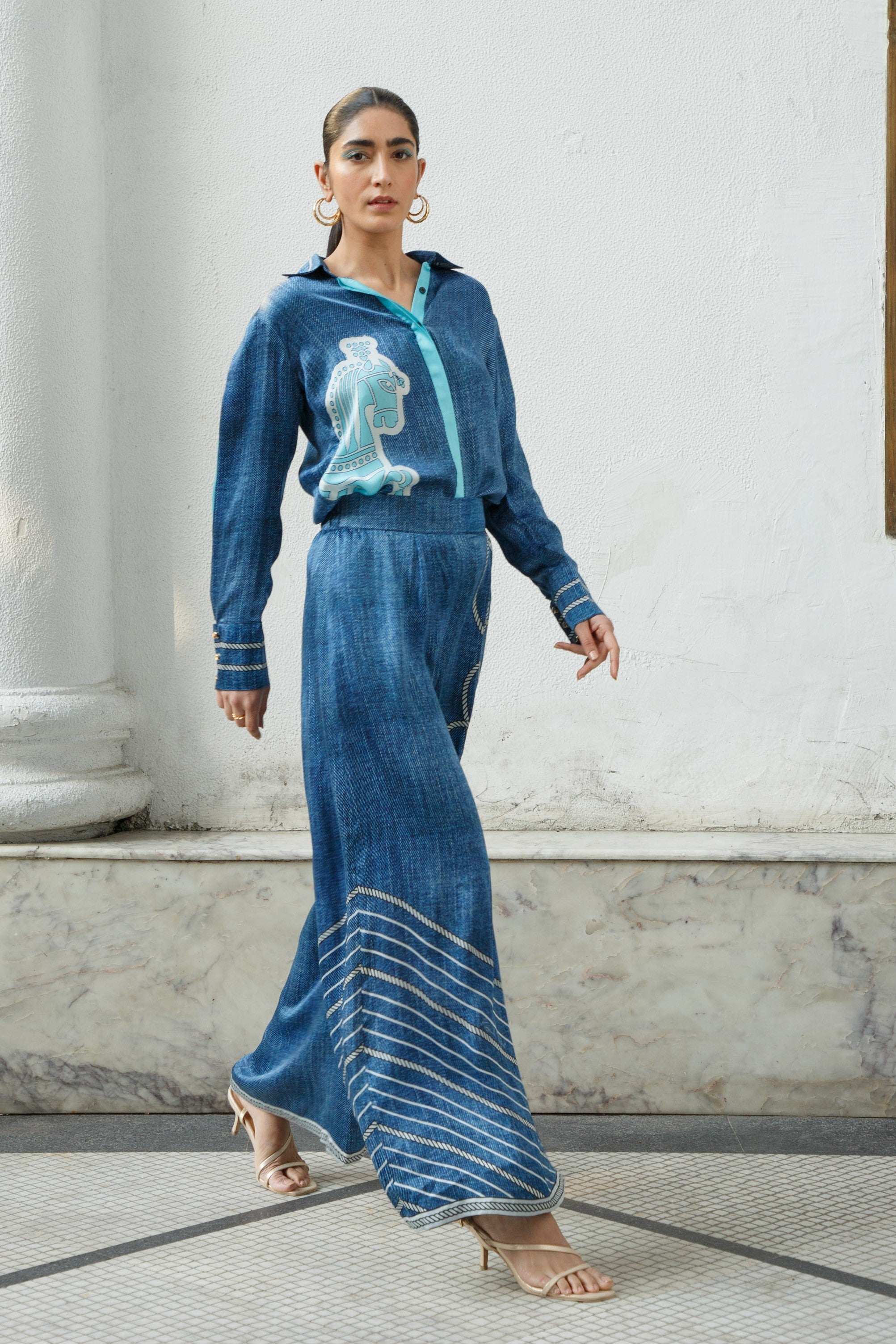 Premium Denim Blue Women Designer Pants