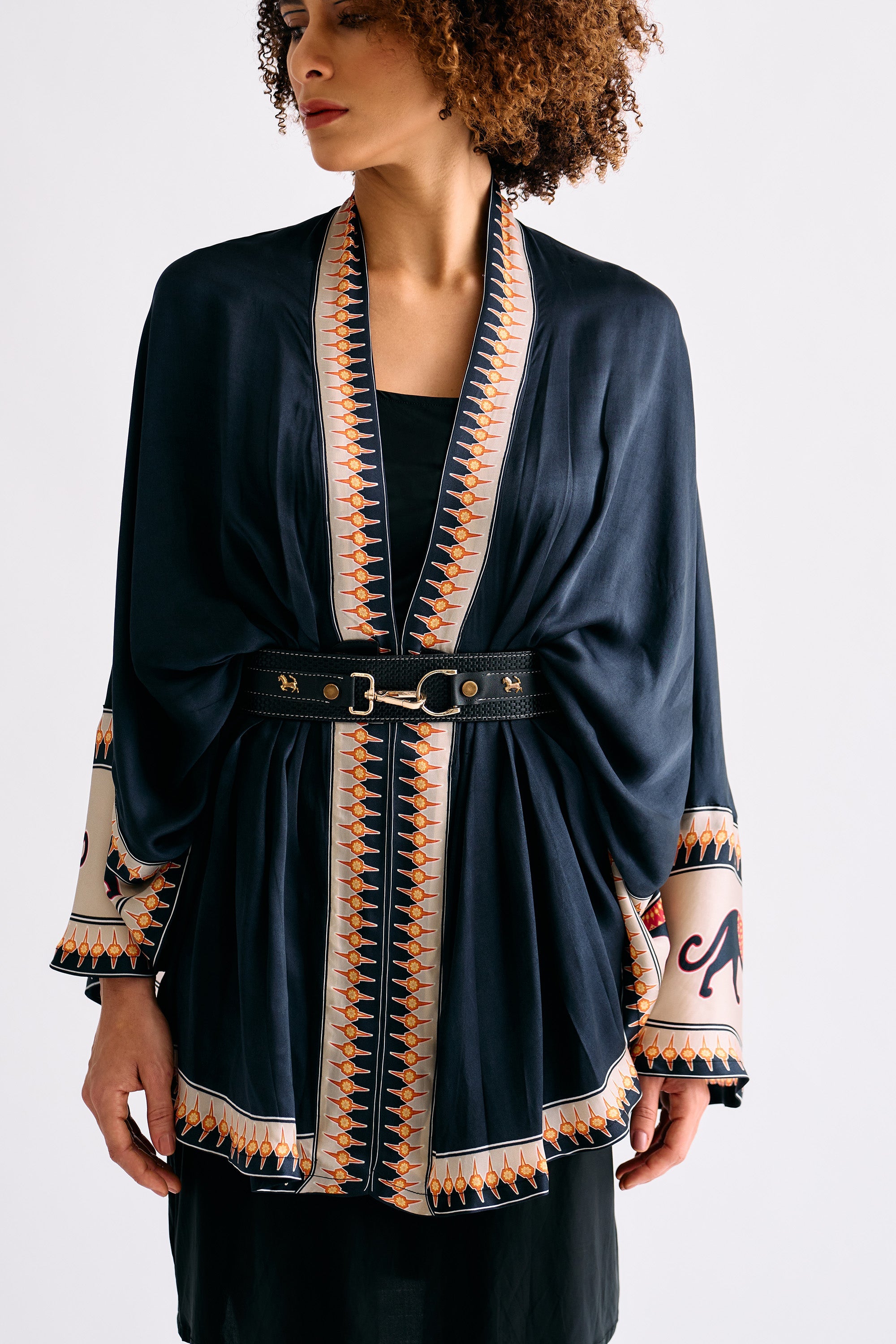 Black Print designer capes for women