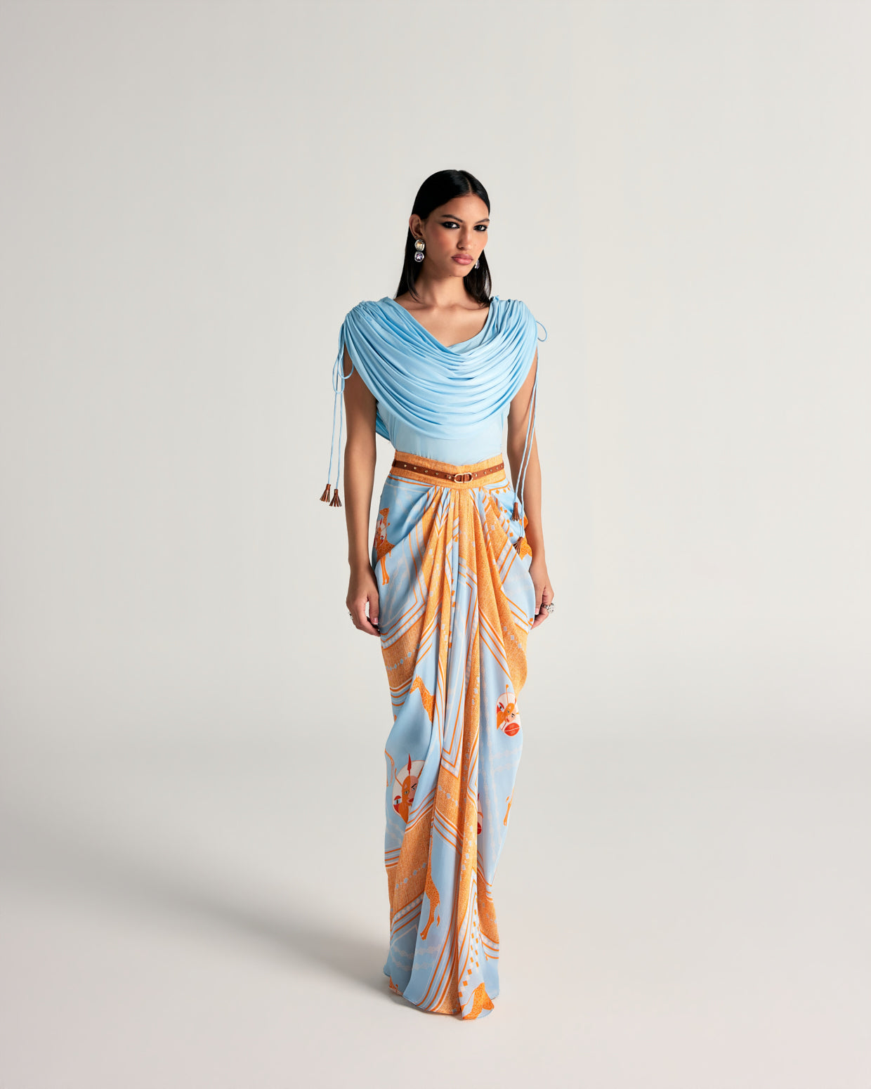 MAHRA DRAPE SKIRT SET