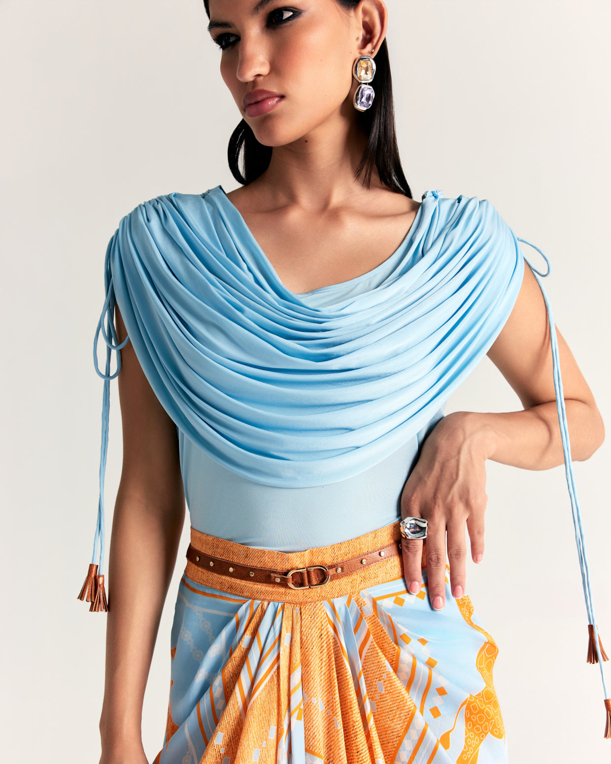 MAHRA DRAPE SKIRT SET