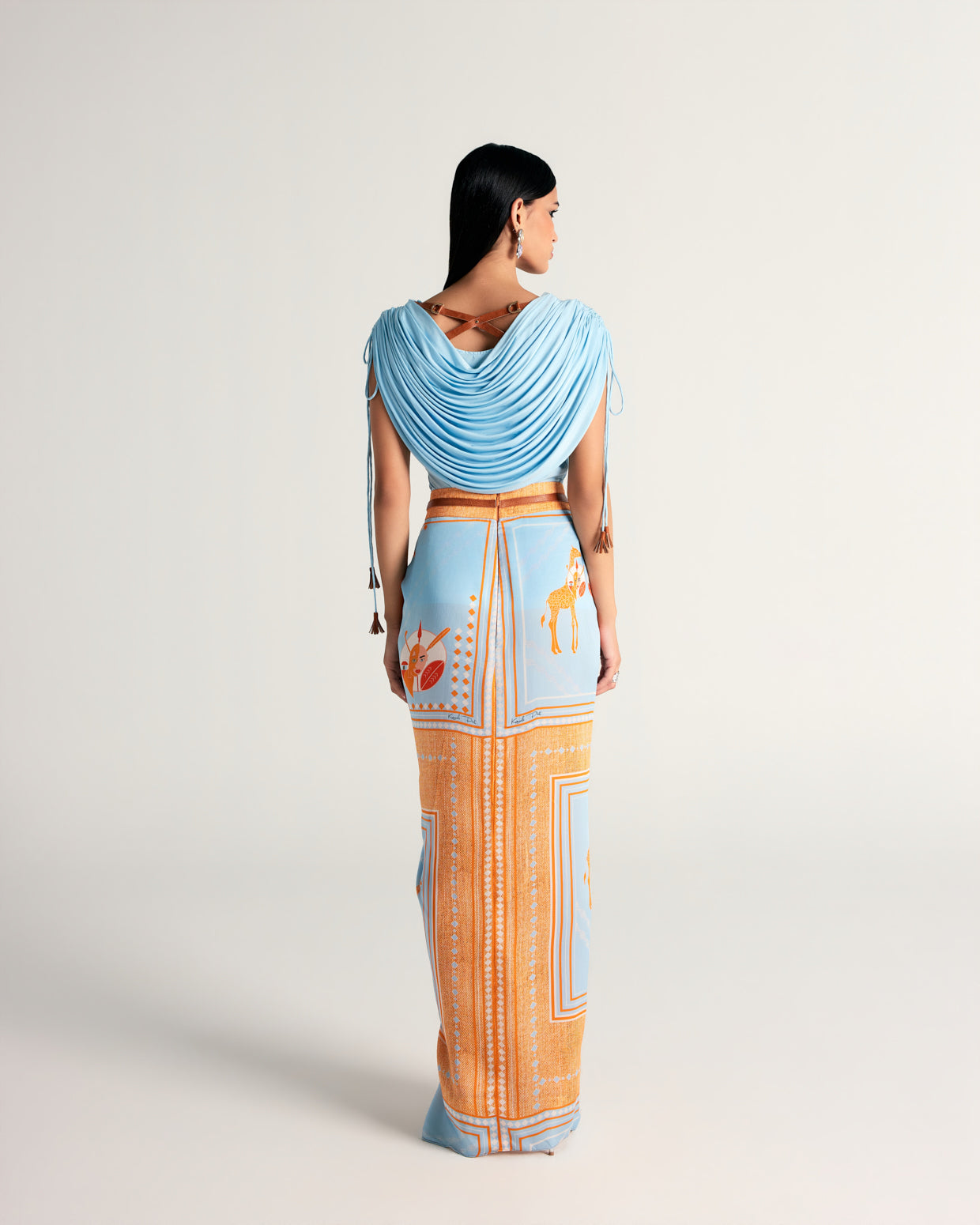 MAHRA DRAPE SKIRT SET