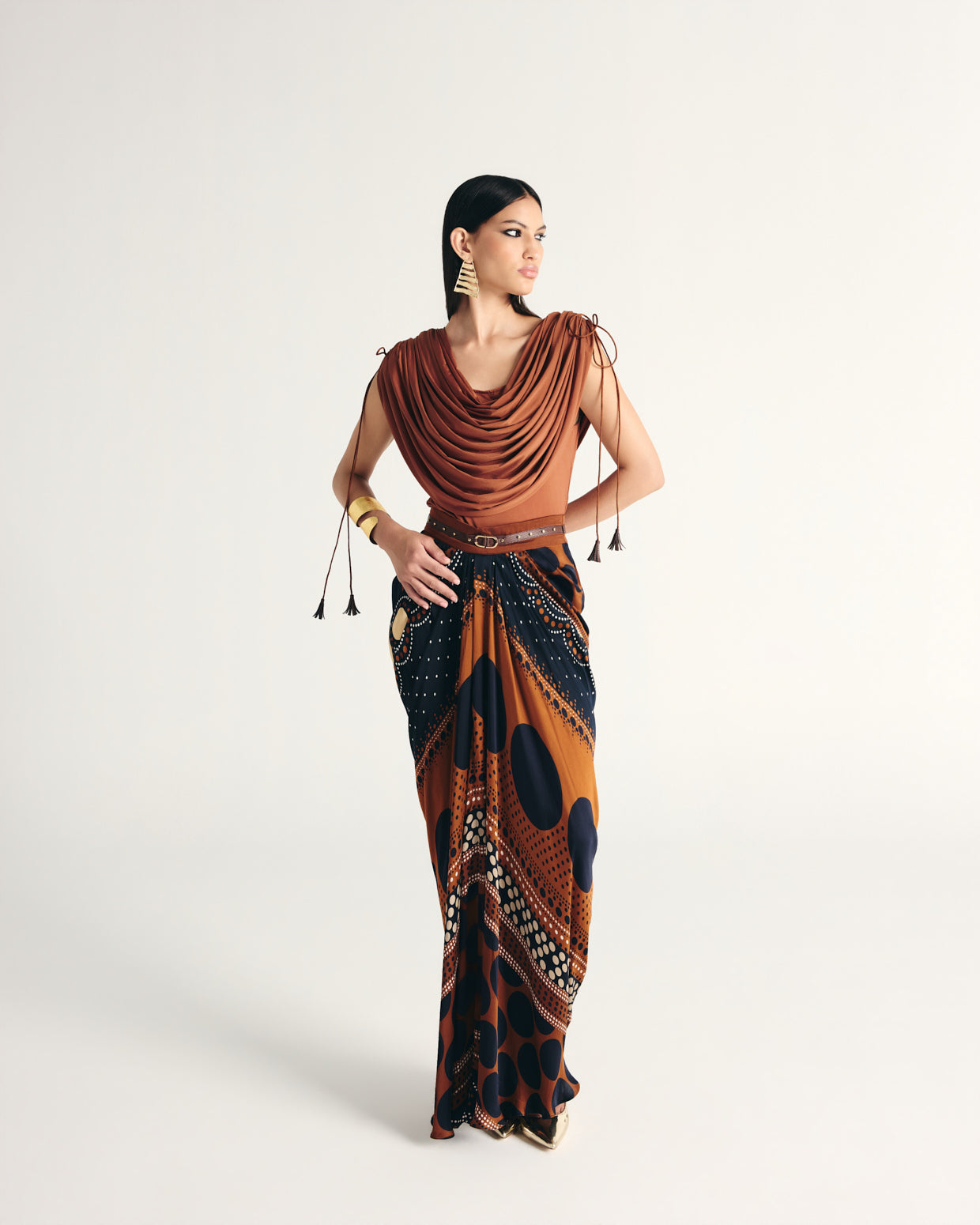 KAZMI DRAPE SKIRT SET