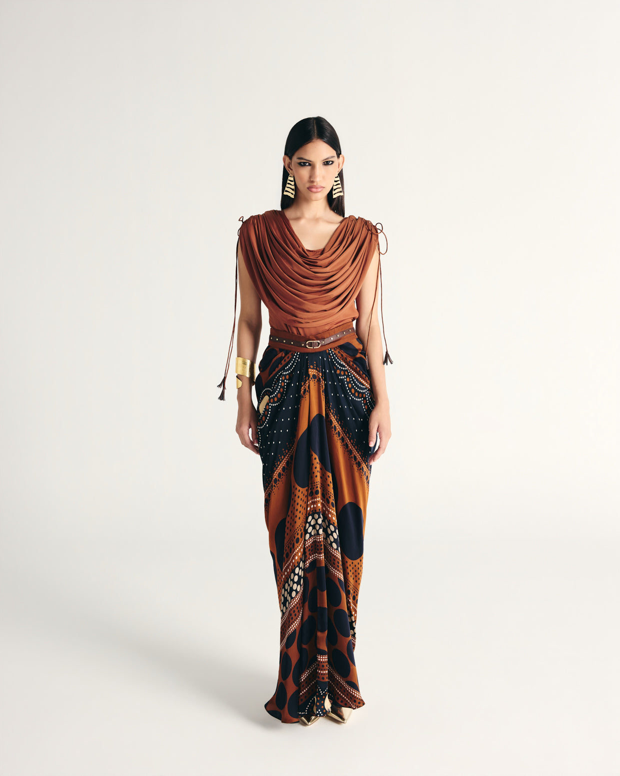 KAZMI DRAPE SKIRT SET