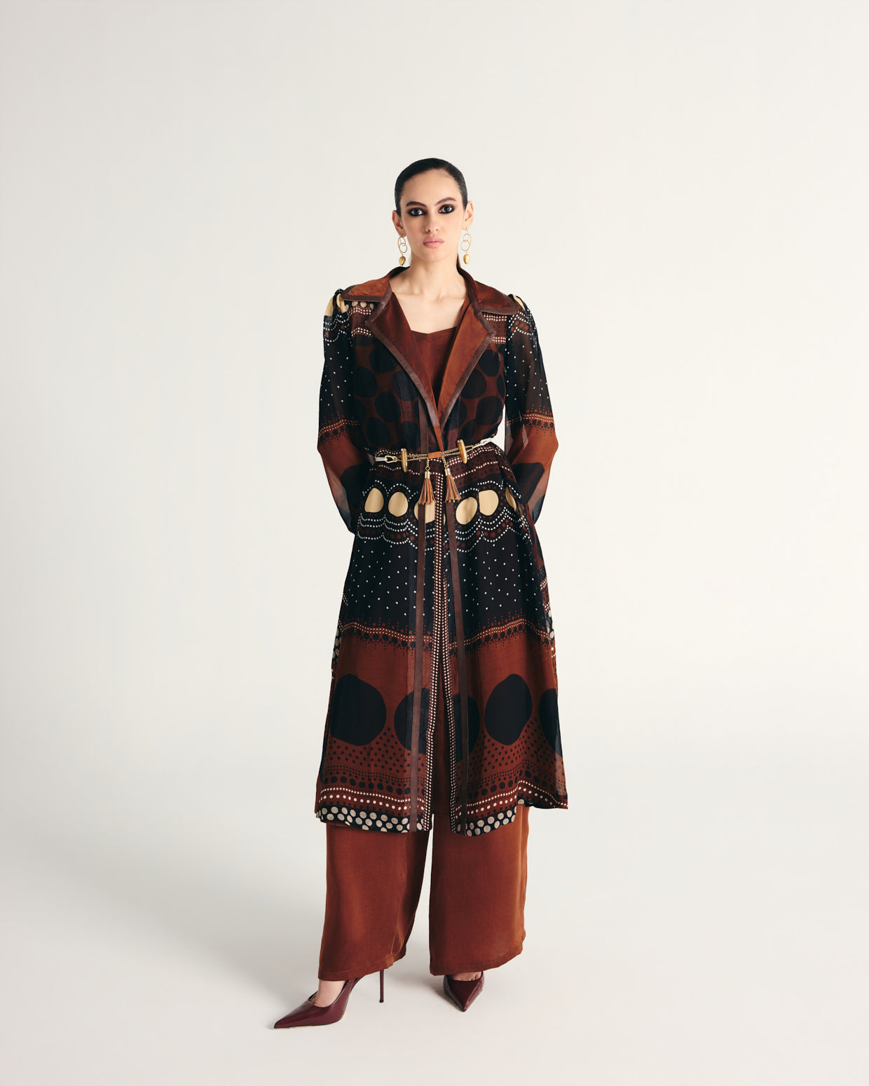 RUWAIDA TRENCH COAT SET-3 PCS