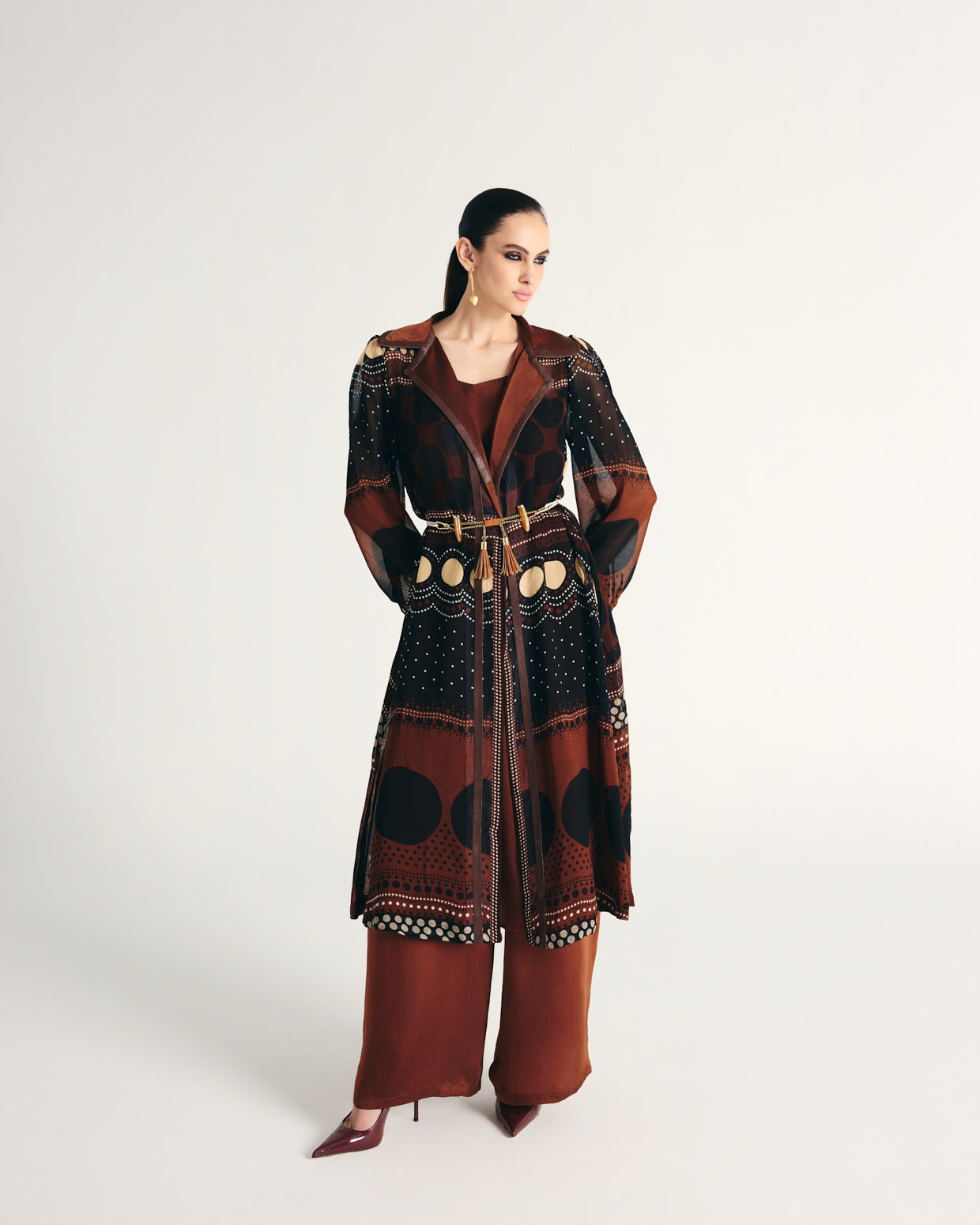 RUWAIDA TRENCH COAT SET-3 PCS