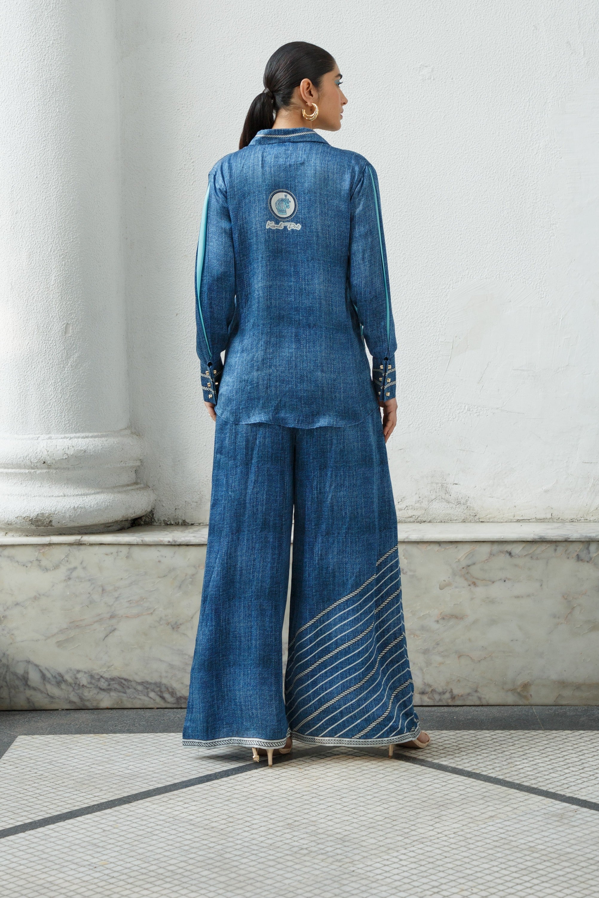 Premium Denim Blue Women Designer Pants