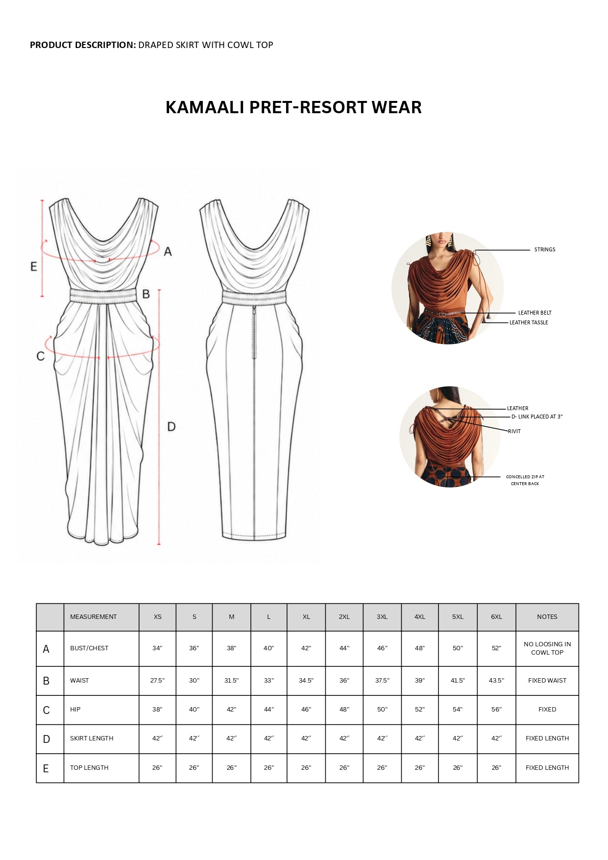 KAZMI DRAPE SKIRT SET