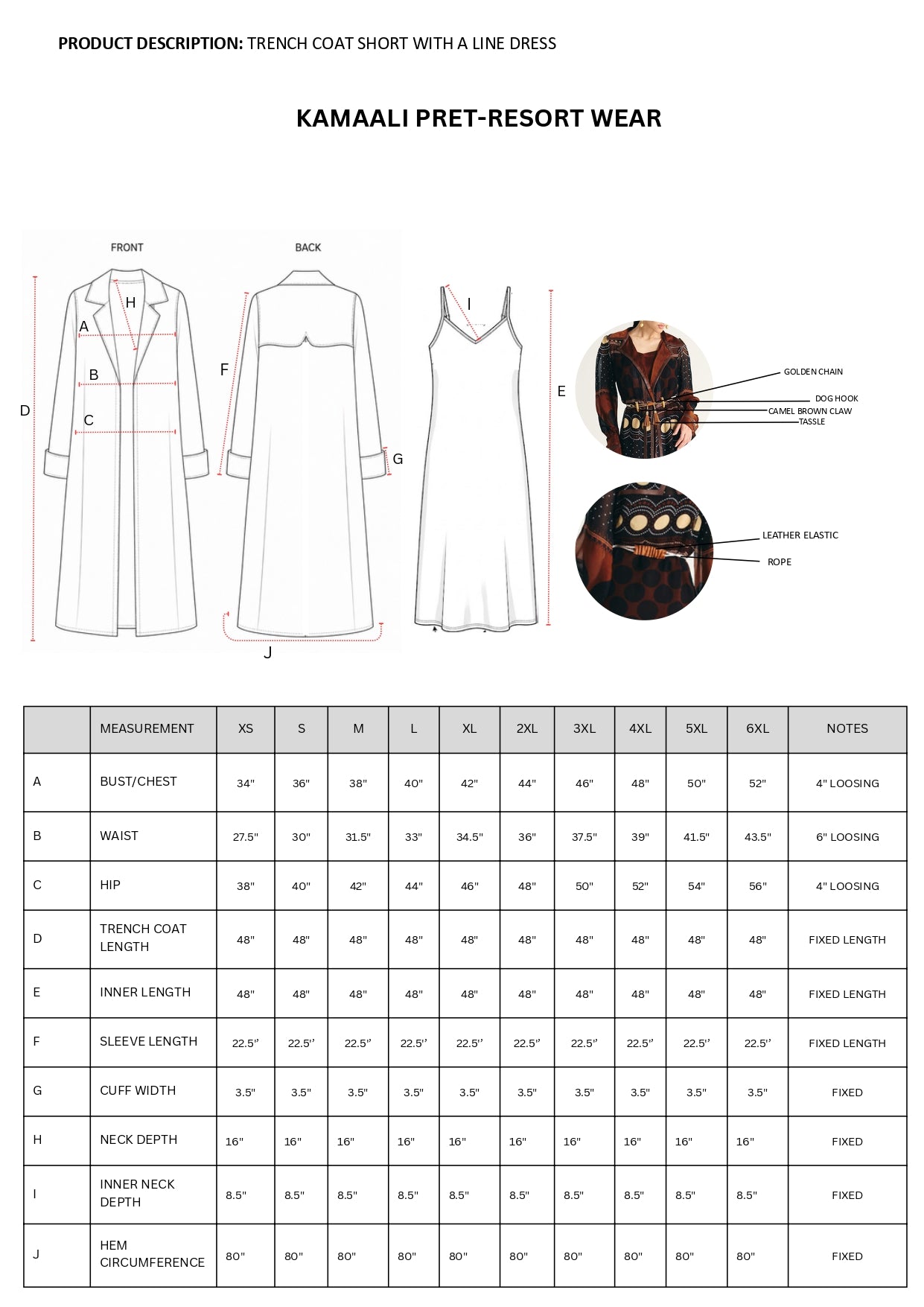RUWAIDA TRENCH COAT SET-3 PCS