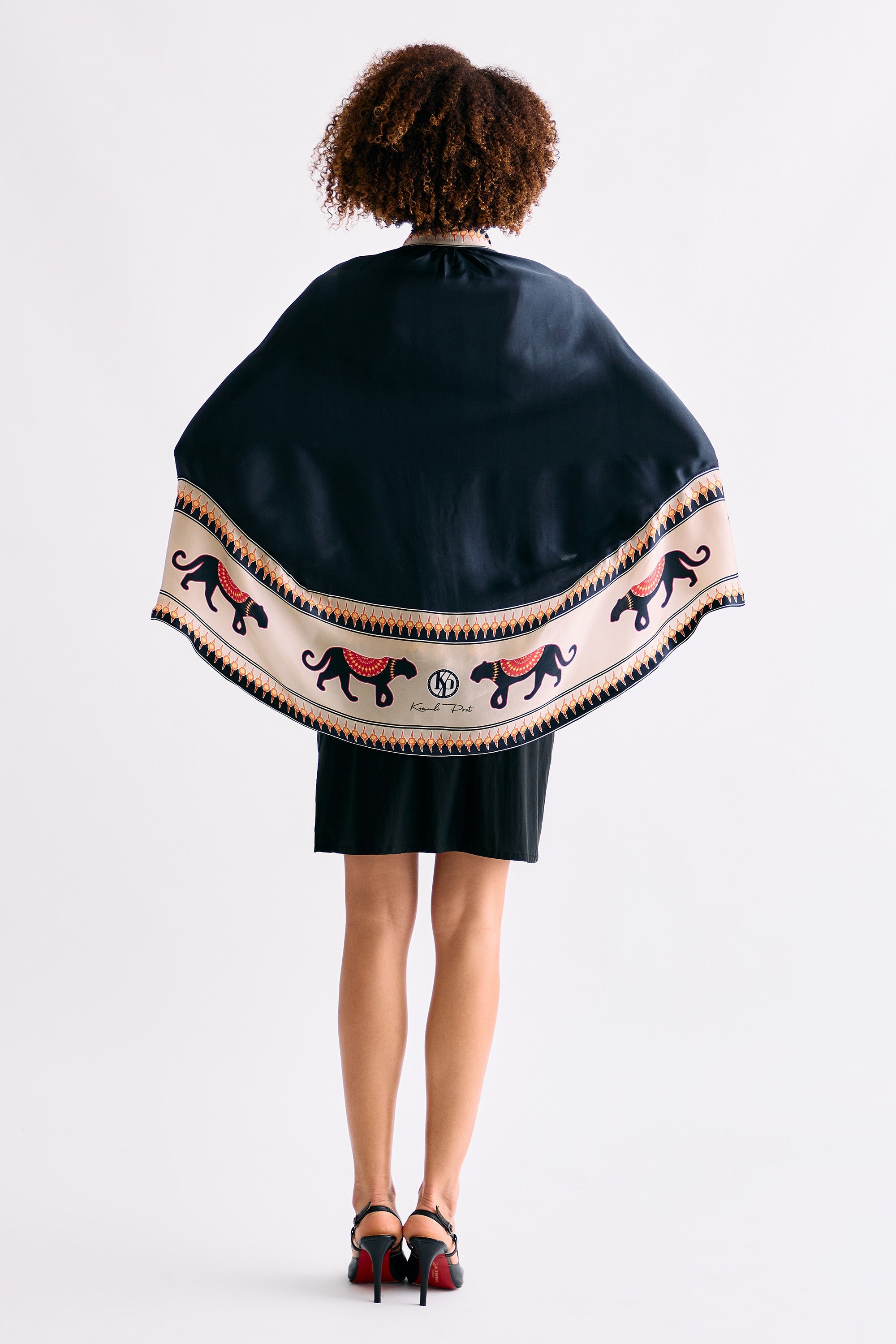 Black Print designer capes for women